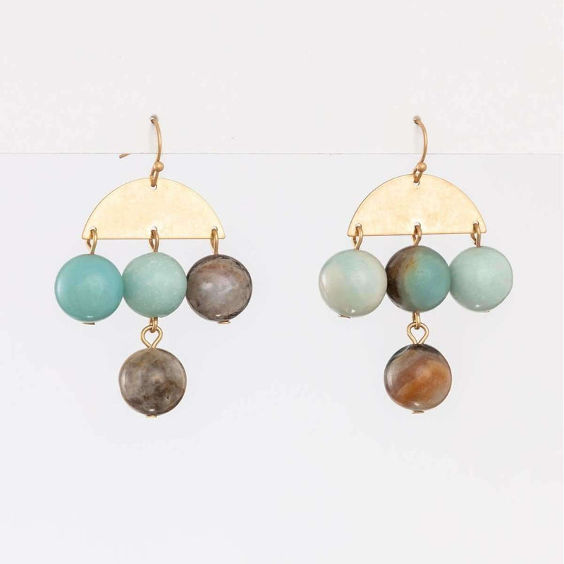 Earring Beads Grey Chandelier