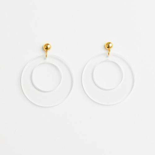 Earring Resin Clear Sphere