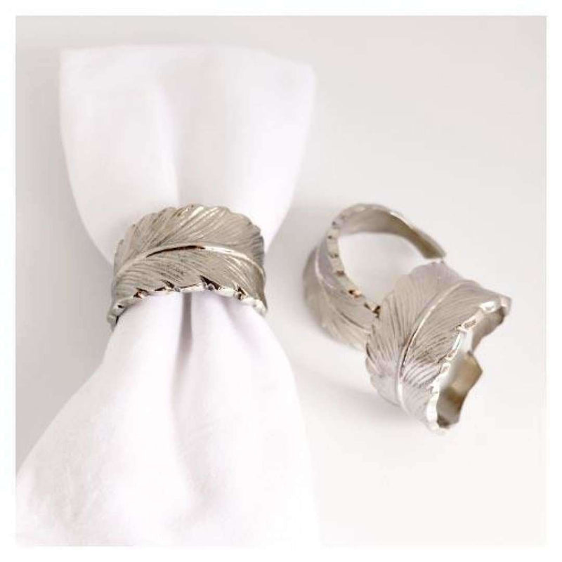 Feather Napkin Ring Silver