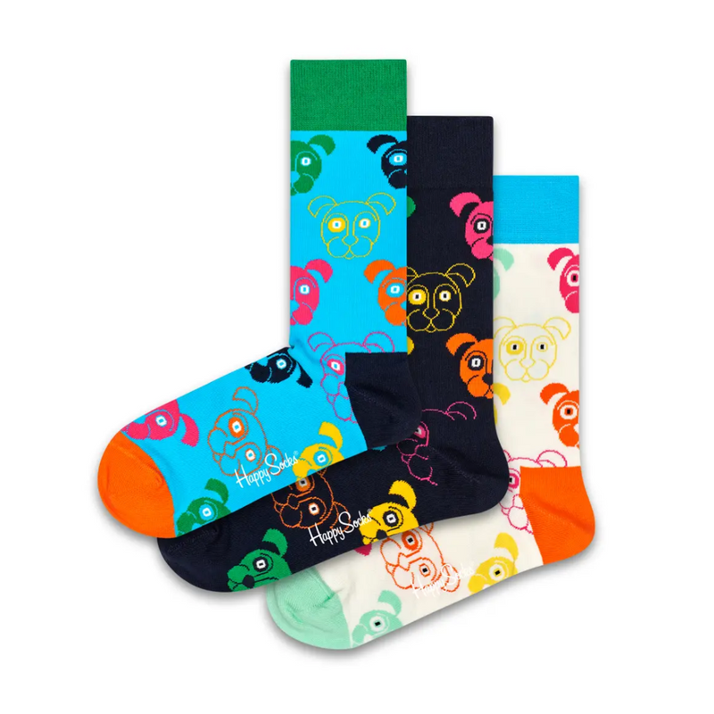 Happy Socks: Gift Set Dog (0100) 3-Pack - 41-46