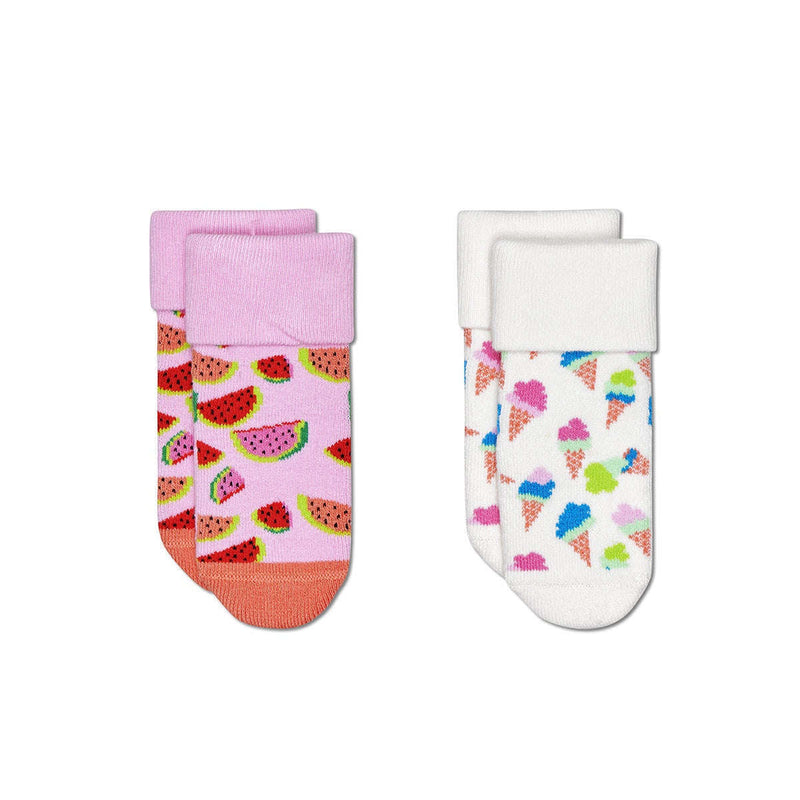 Happy Socks: Kids Terry Socks Ice Cream (1300) 2-Pack - 0-6m
