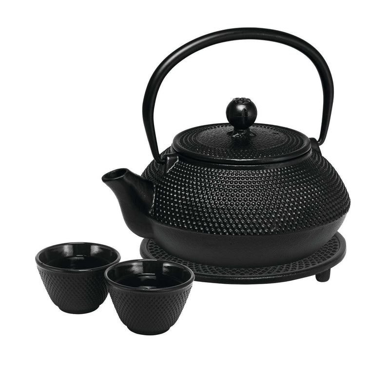 Hobnail Teapot Set 800ml x 2 Cups Black