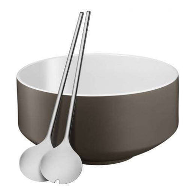 Moto Salad Bowl with Servers White