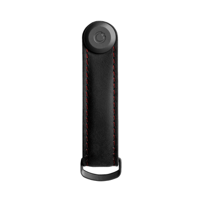 Key Organiser Crazy Horse Leather Obsidian Black Red