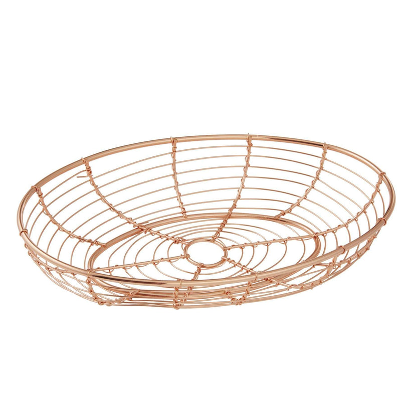 Oval Serving Basket Metallic Copper