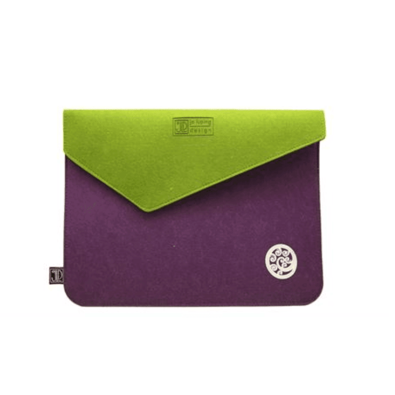 Ponga Purple & Green Ecofelt Laptop Bag