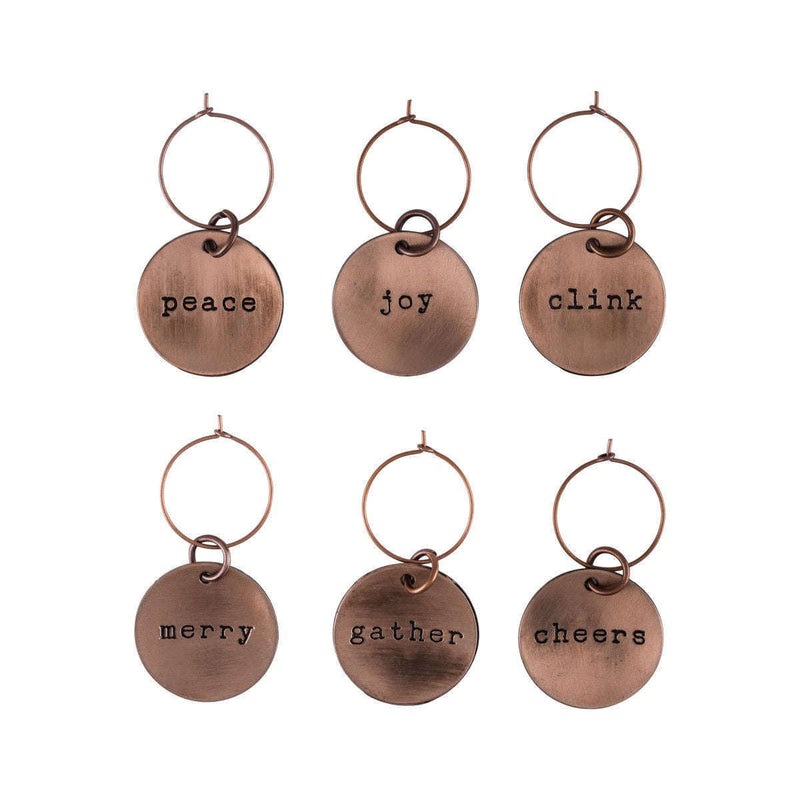 Rustic Holiday  Brushed Wine Charms