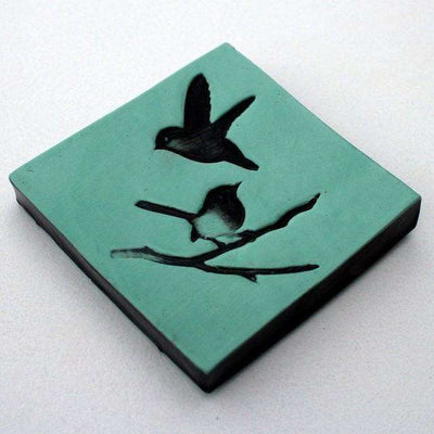 Square Tile- Bird With Branch Square