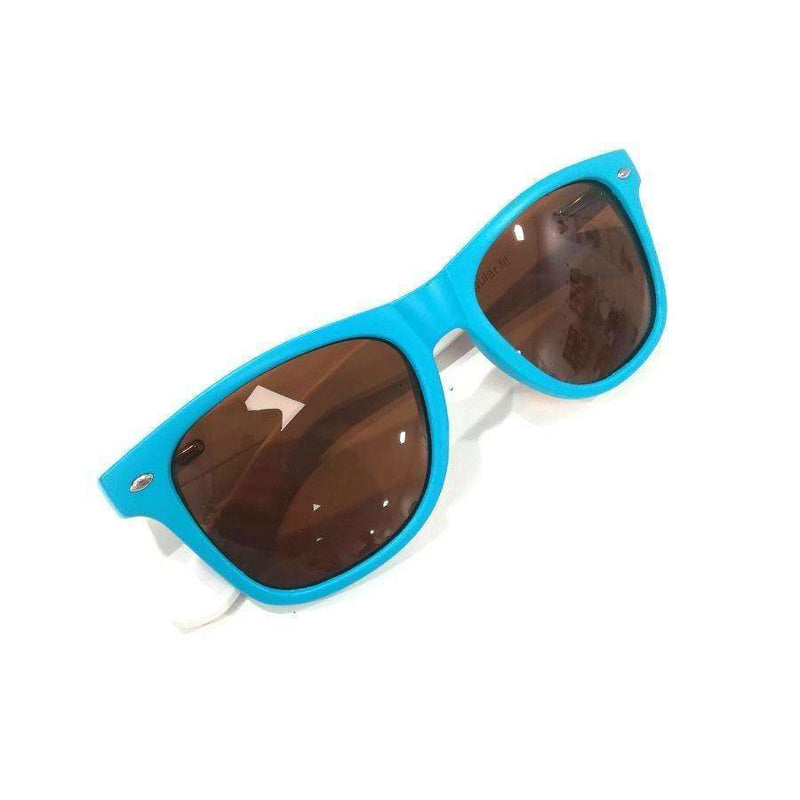 Sunglasses - Blue Frame/ Brown Lens / White Bamboo Arms REGULAR