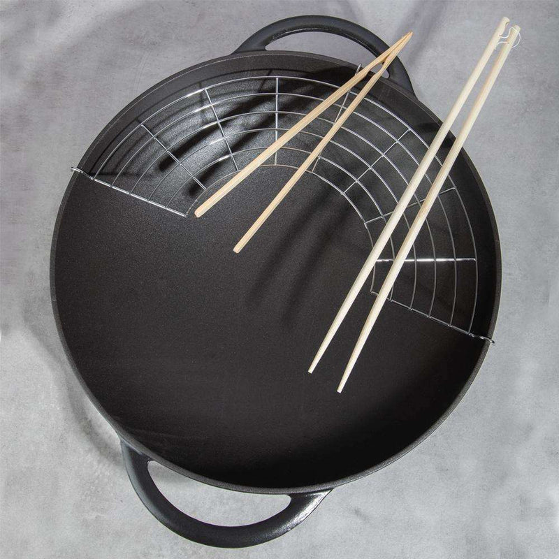 Wok Matt Black 37cm 4.5L with Glass Lid