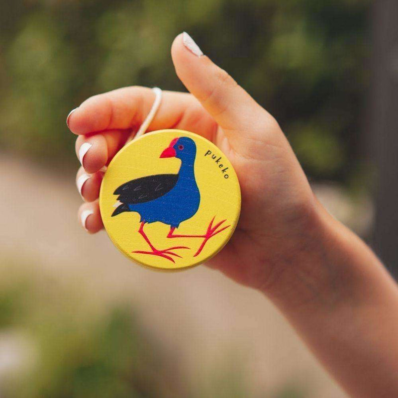 Wooden Yoyo Yellow Pukeko